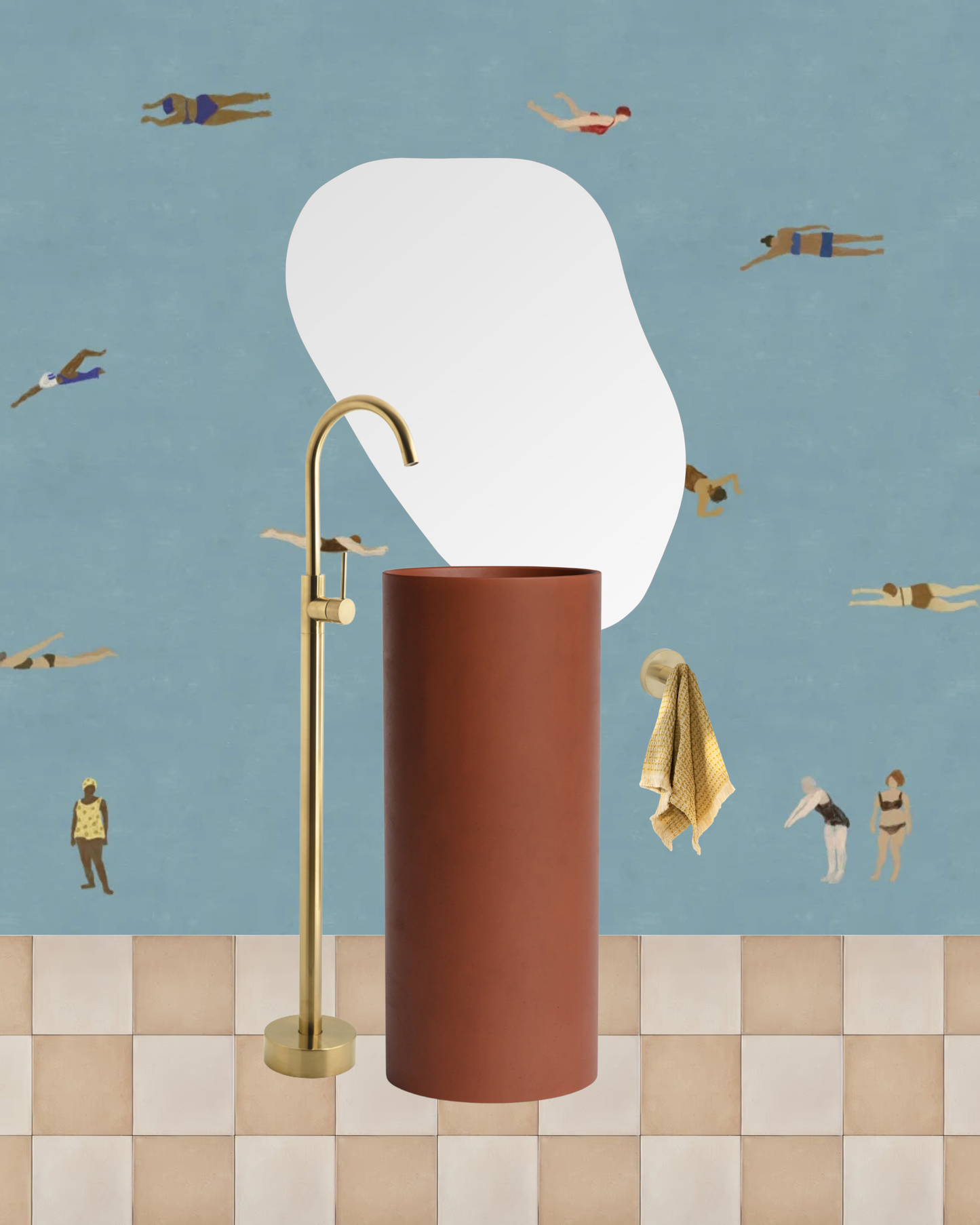 Coastal Maximalism Bathroom 01